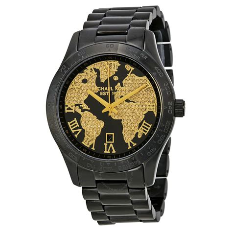 michael kors layton black stainless steel watch|Layton Black Ion.